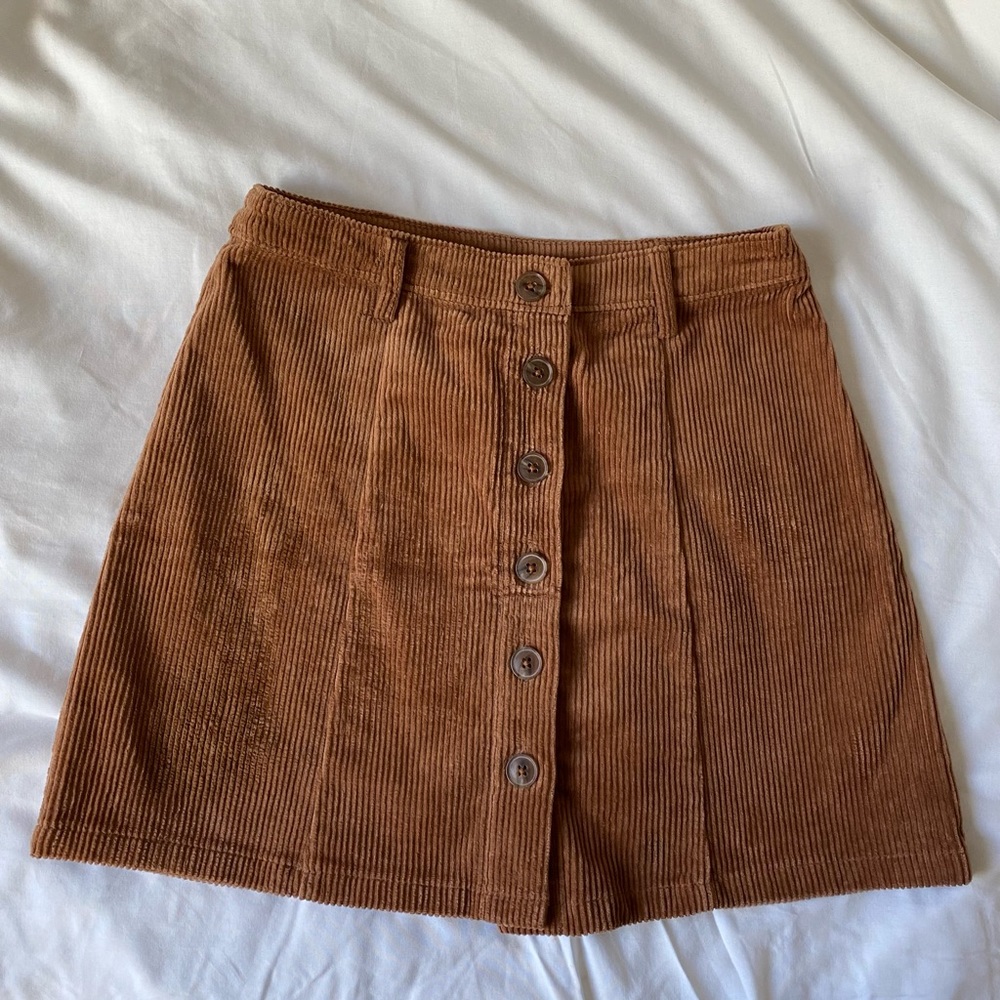 Corduroy Button Skirt